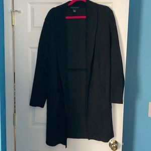 Joan Vass: mid length soft black coat